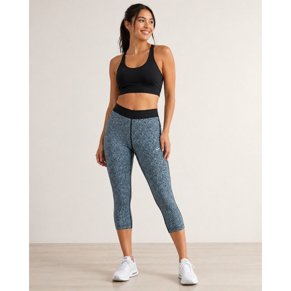 Nike Dri Fit Womens Medium Leggings Blue Pebble Athletic Stretch Activewear‎